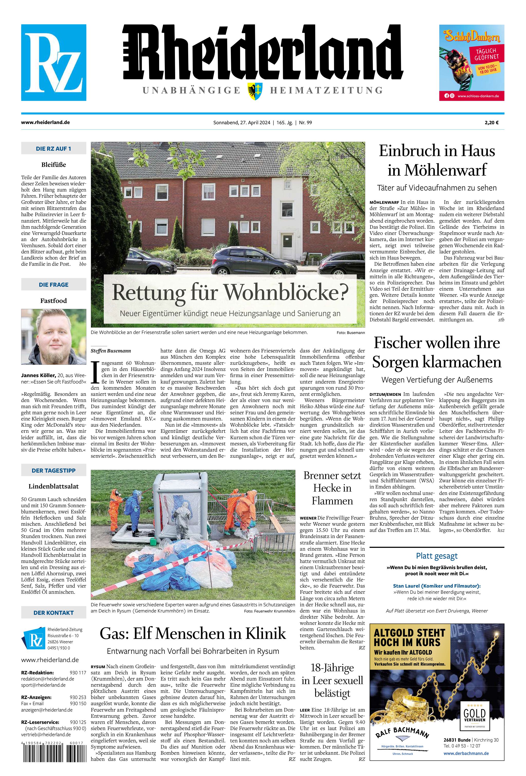 Rheiderland Zeitung vom 27.04.2024