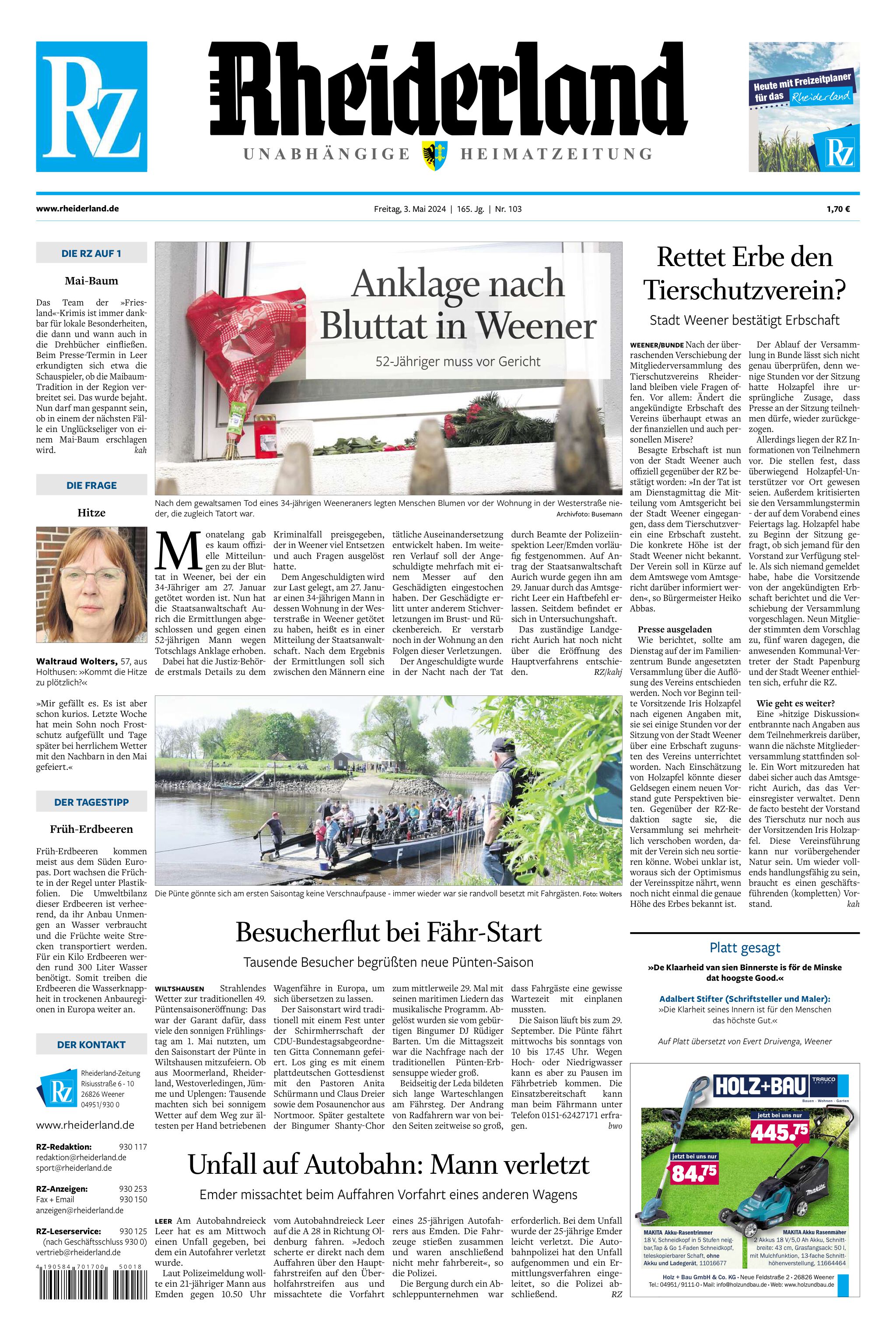 Rheiderland Zeitung vom 03.05.2024