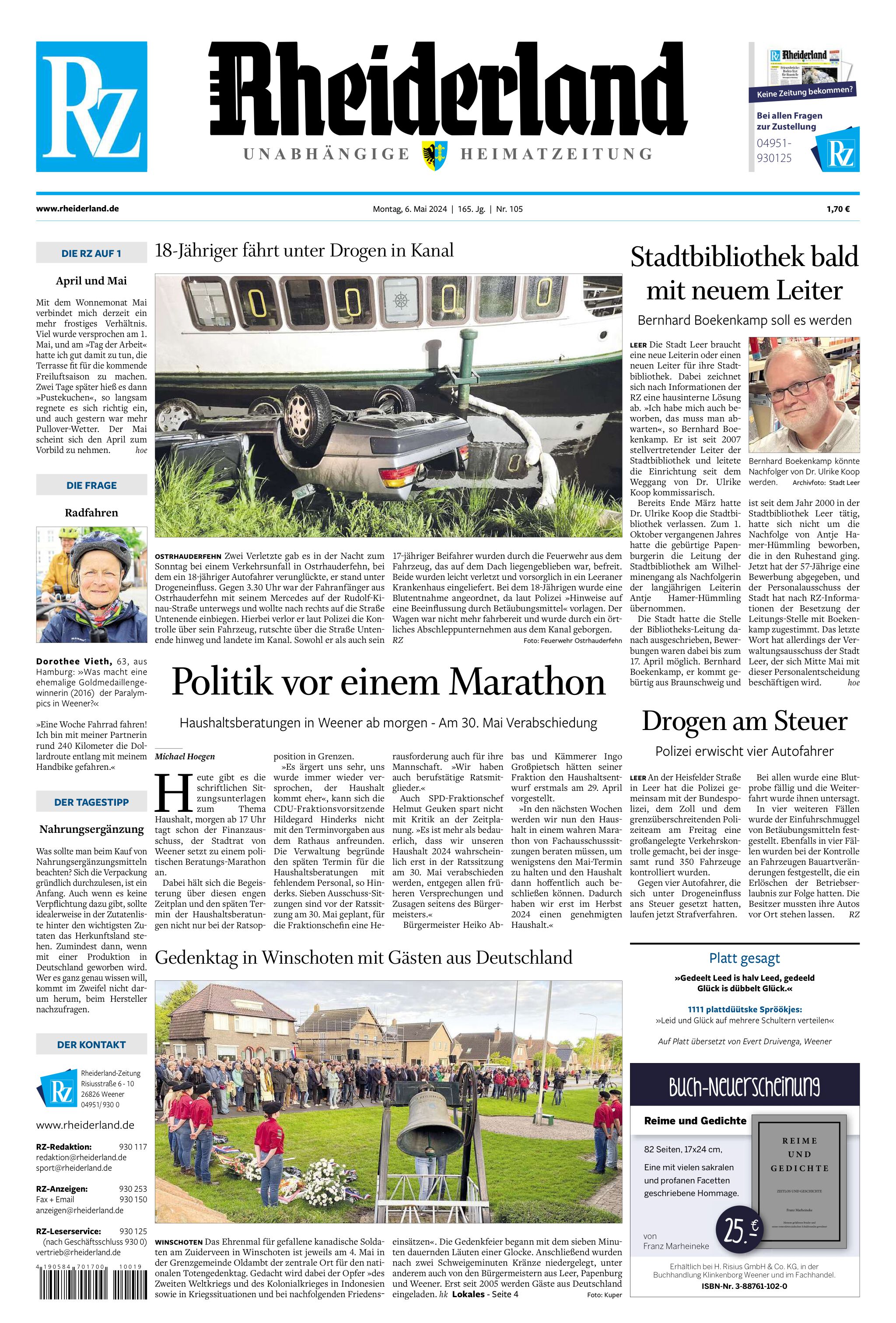 Rheiderland Zeitung vom 06.05.2024