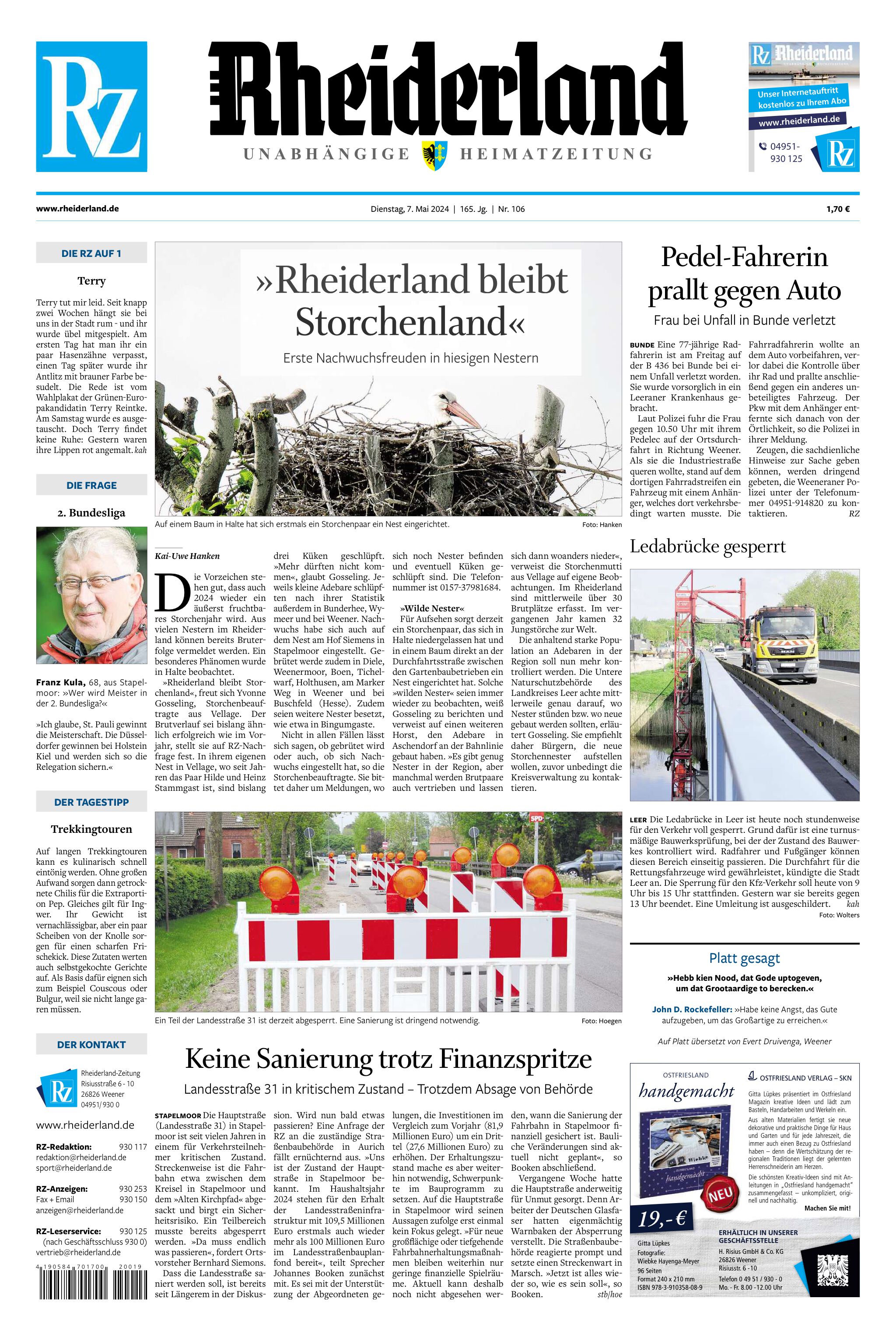 Rheiderland Zeitung vom 07.05.2024