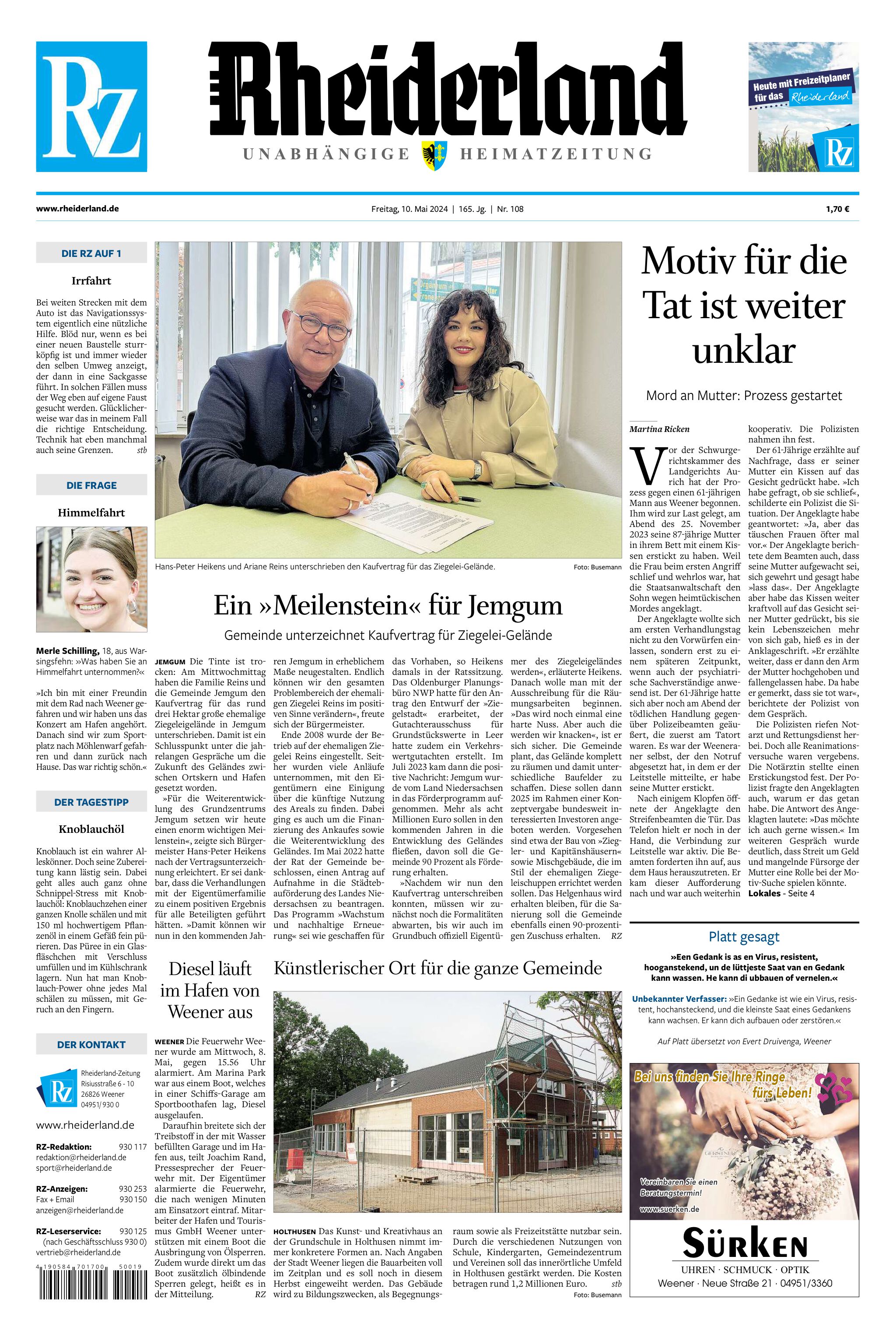 Rheiderland Zeitung vom 10.05.2024